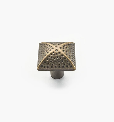 Solid Brass Dimpled Square Knob