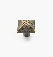 Solid Brass Dimpled Square Knob