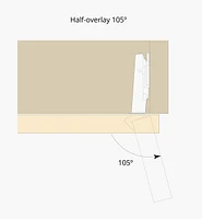 Stainless-Steel Euro-Style Cup 105° Half-Overlay Hinges