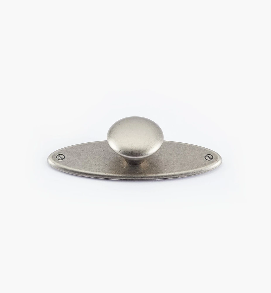 Oval Plate Knob with Escutcheon