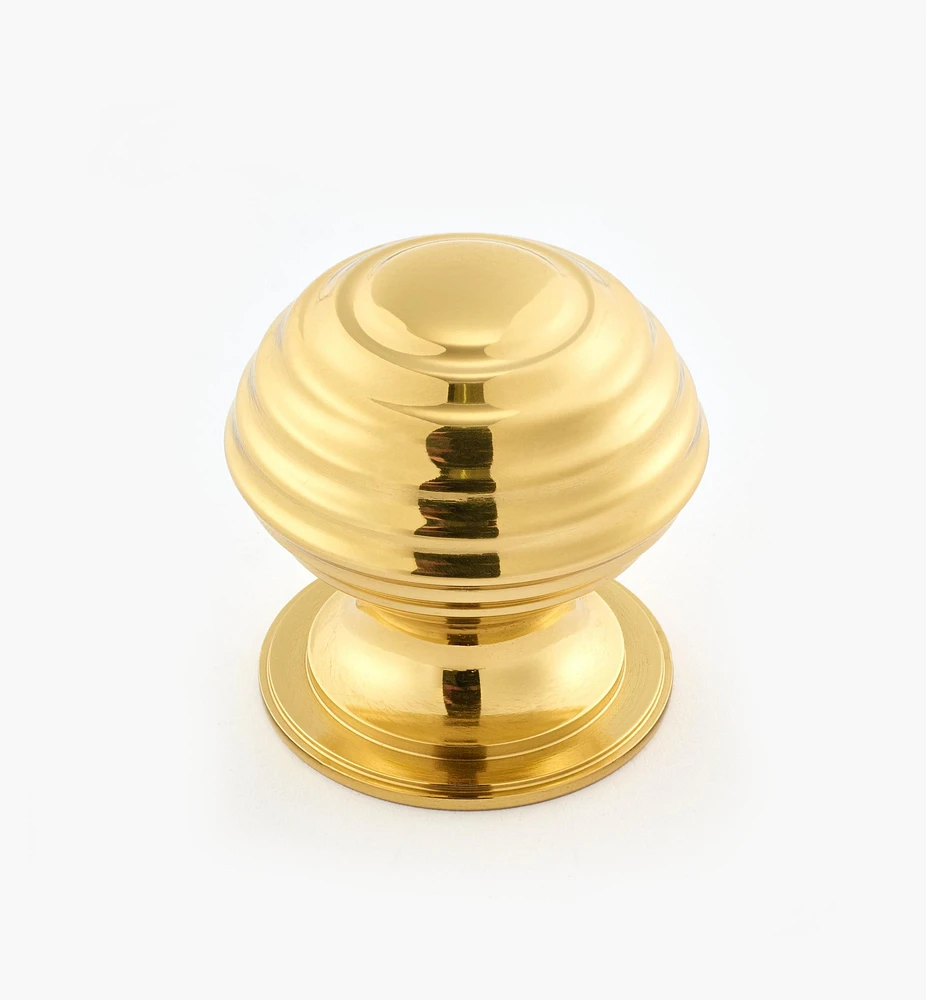 Turned Brass Ridged Knobs