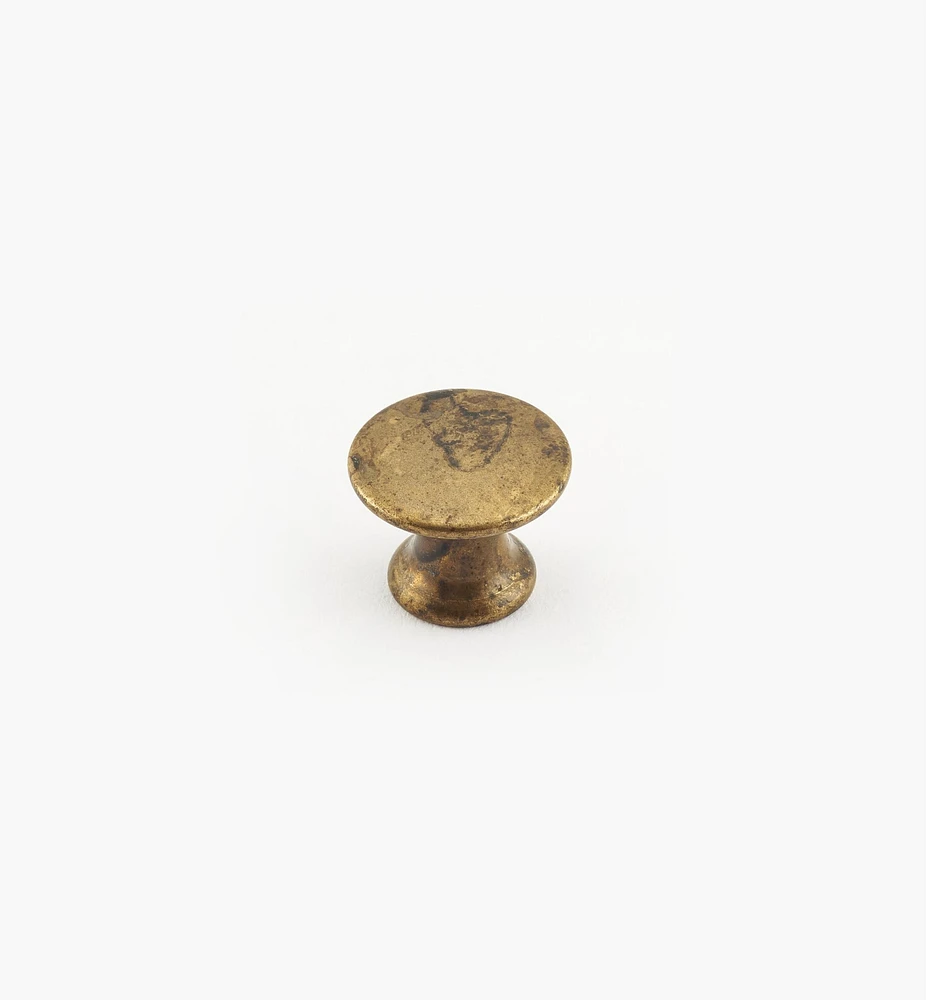 Boutons à tête plate, fini laiton