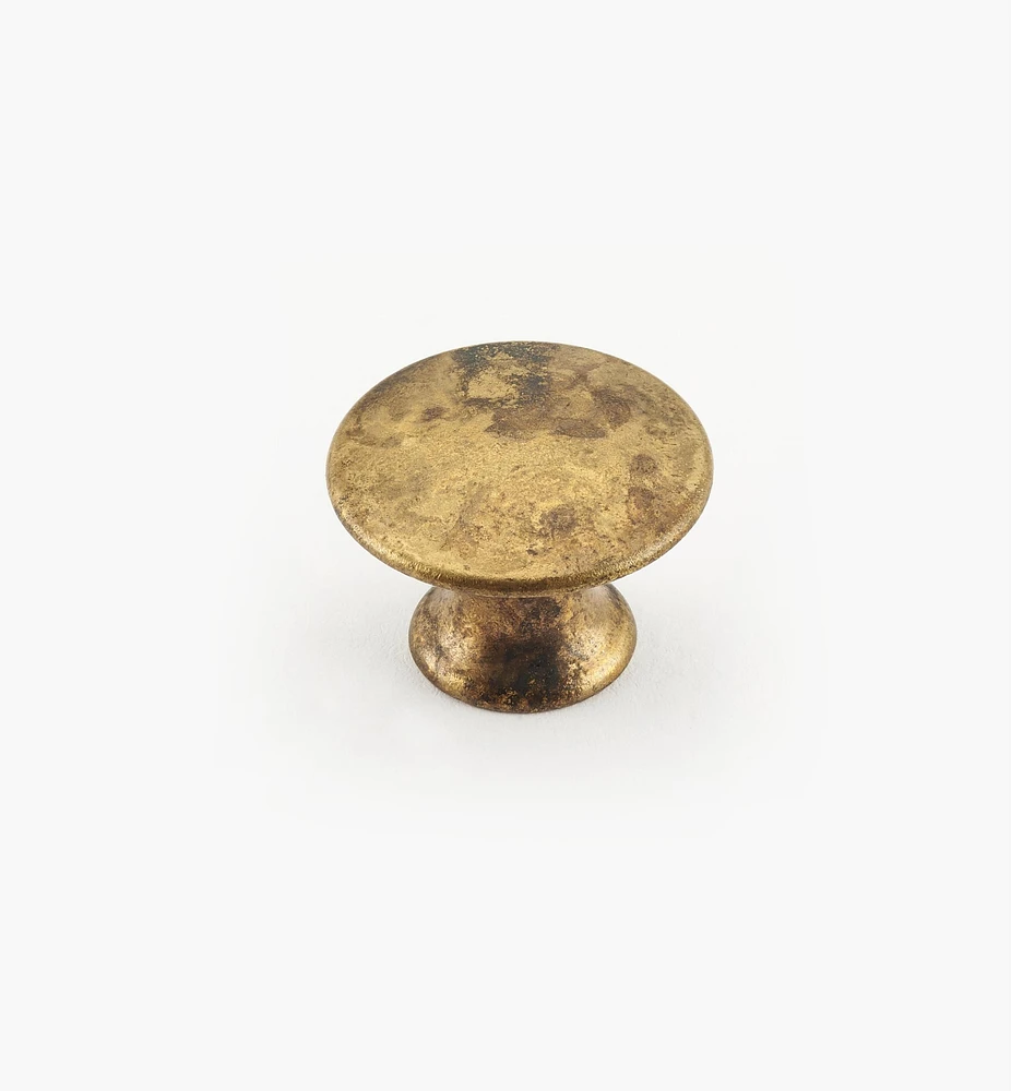 Boutons à tête plate, fini laiton