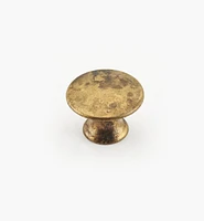 Boutons à tête plate, fini laiton