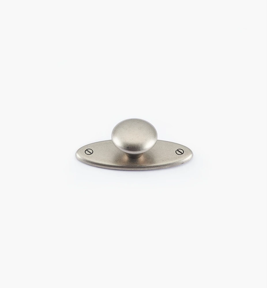 Oval Plate Knob with Escutcheon