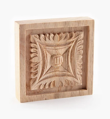 3" Hand-Carved Square Appliqué