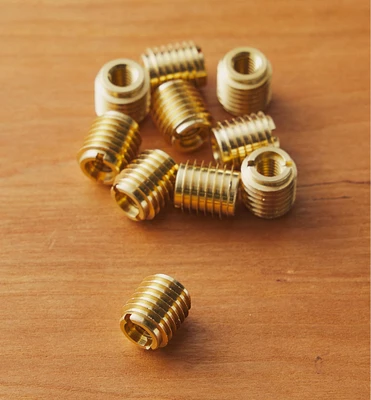 M6-1.0 Brass Knife-Edge Insert Nuts