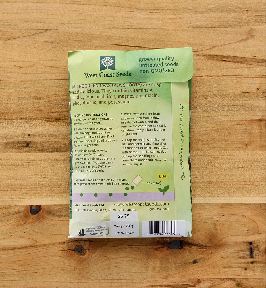 Non-GMO Microgreen Seed Packets