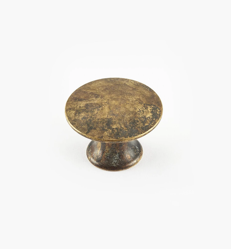 Boutons à tête plate, fini laiton