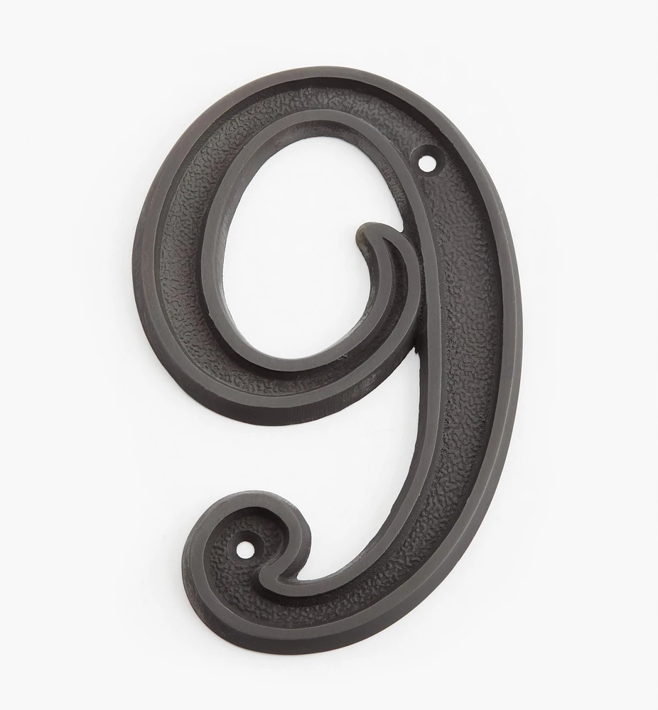 Italic Cast Brass House Numbers