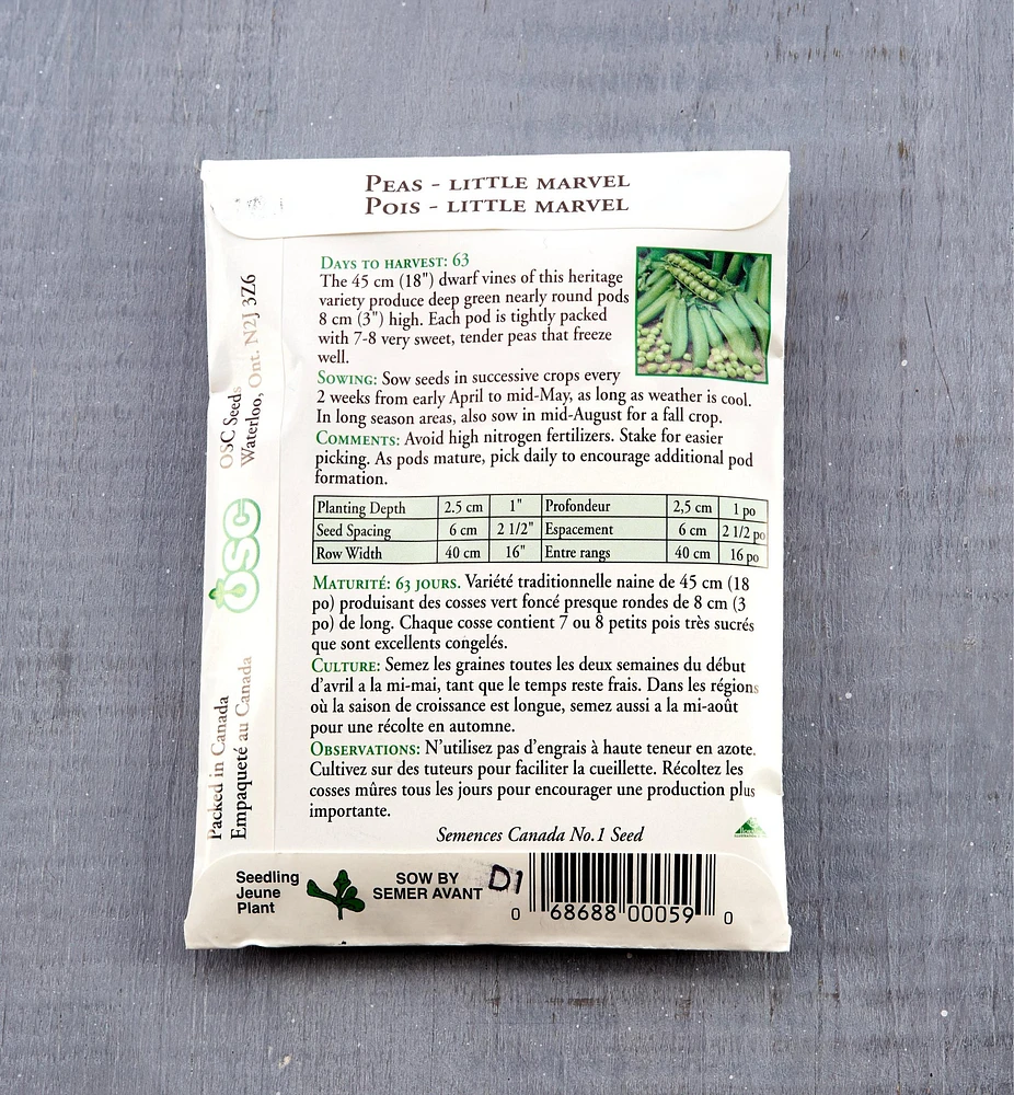 OSC Pea Seed Packets