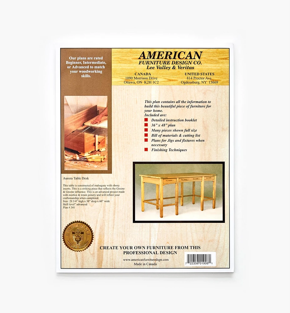 Aurora Table Desk Plan