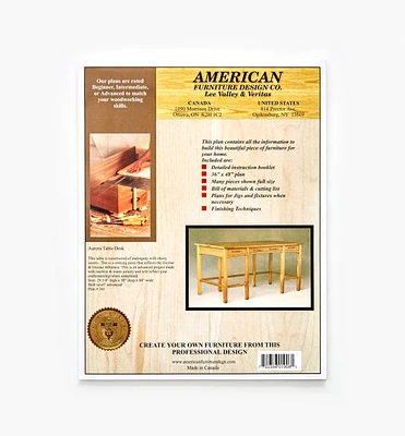 Aurora Table Desk Plan