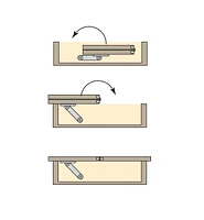 Mécanisme à bascule pour table à rallonge escamotable pliante