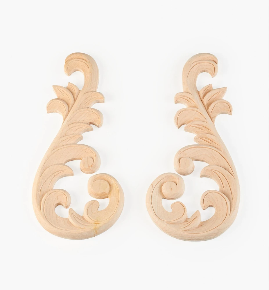 Hand-Carved Matched Wooden Scrolls