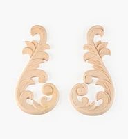 Hand-Carved Matched Wooden Scrolls