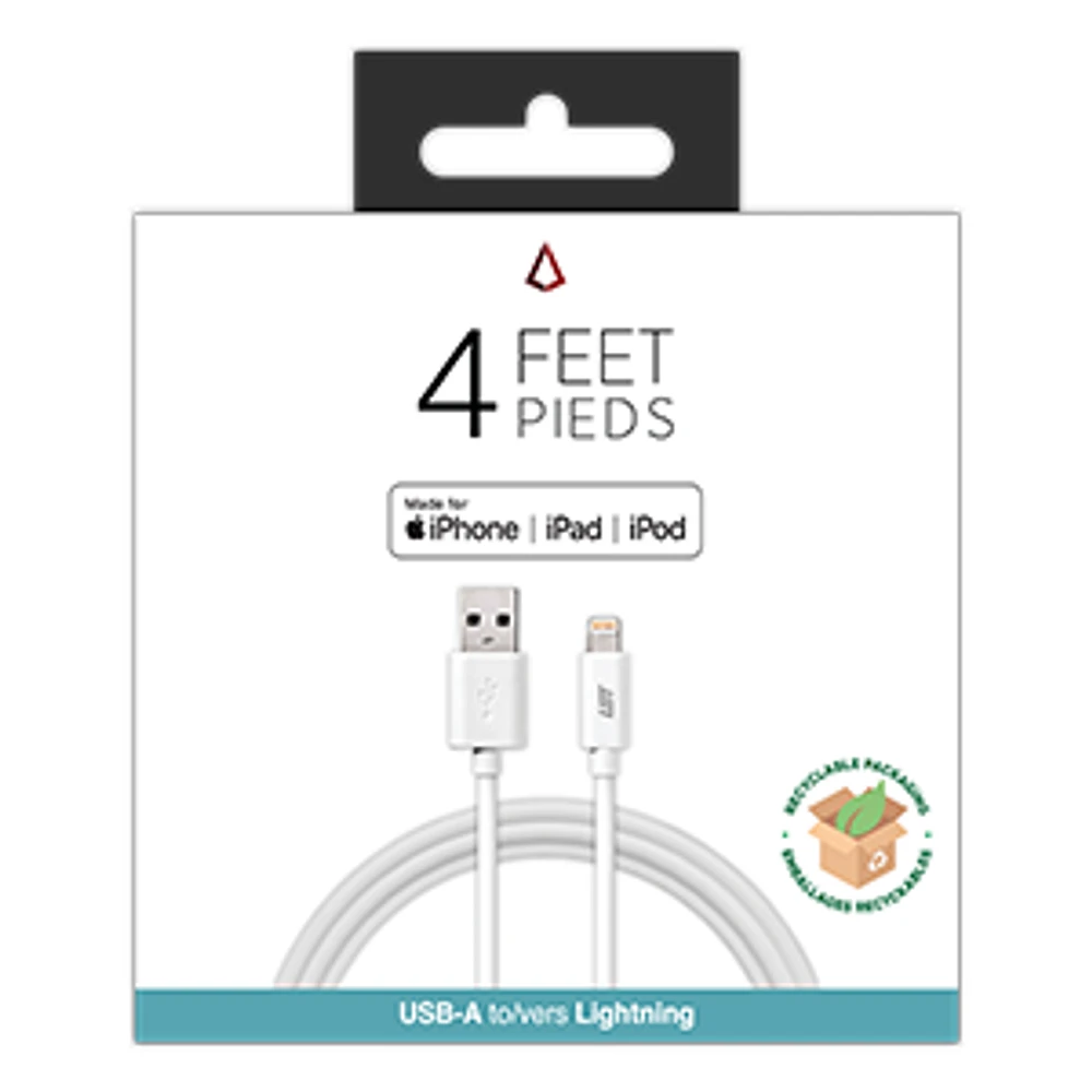 4 ft USB-A to C PVC Cable