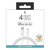 4 ft USB-A to C PVC Cable