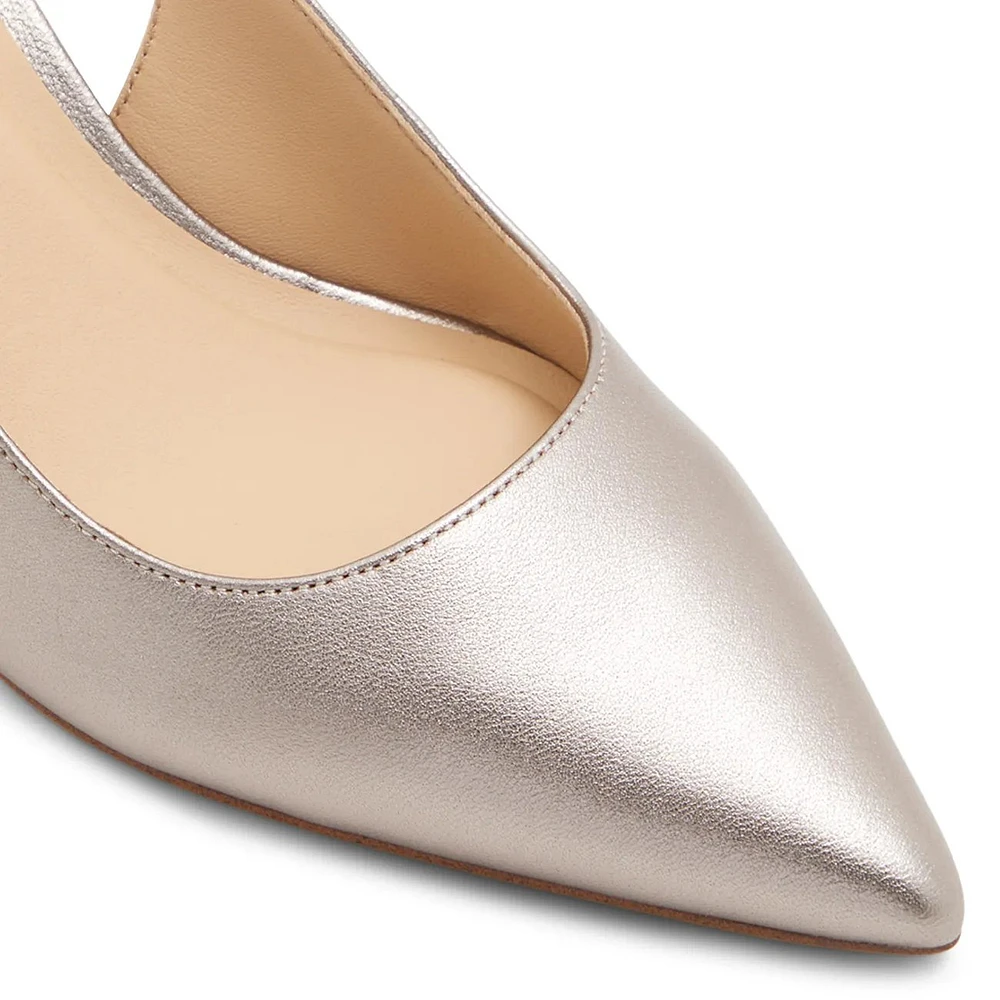 Janie Bow Leather Slingback Pumps