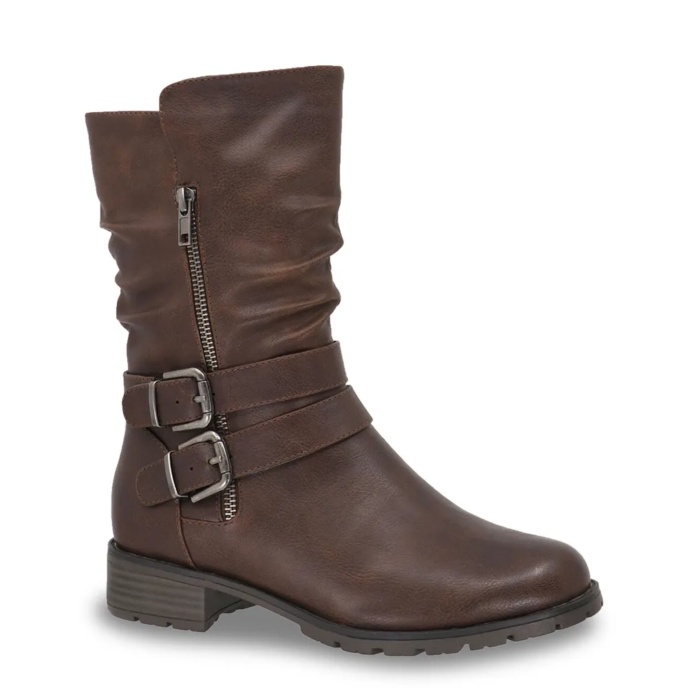 Queens-01 Waterproof Wide Width Moto Boot