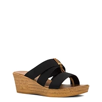 Krissy Wedge Elastic Wide Width Sandal