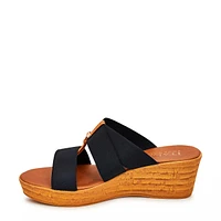 Krissy Wedge Elastic Wide Width Sandal