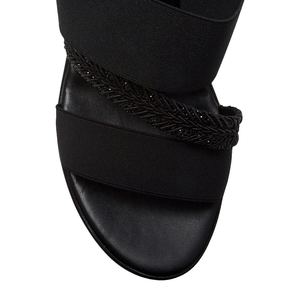 Elastic Wedge Wide Width Sandal