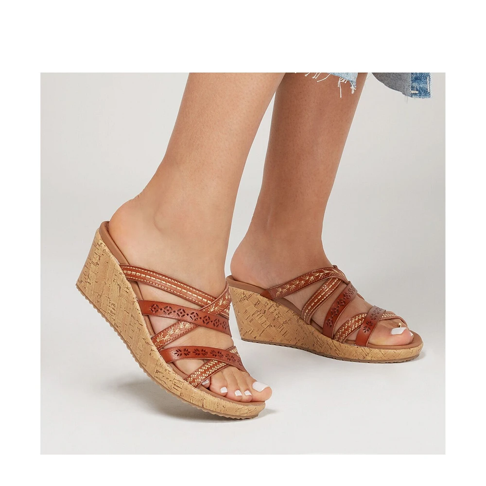 Women's Cali Beverlee Tiger Posse Wide Width Wedge Sandal