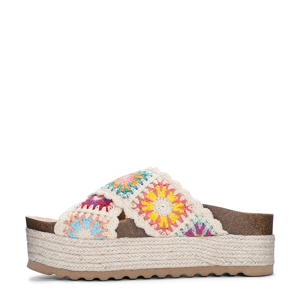 Plays Crochet Espadrille Flatform Sandal