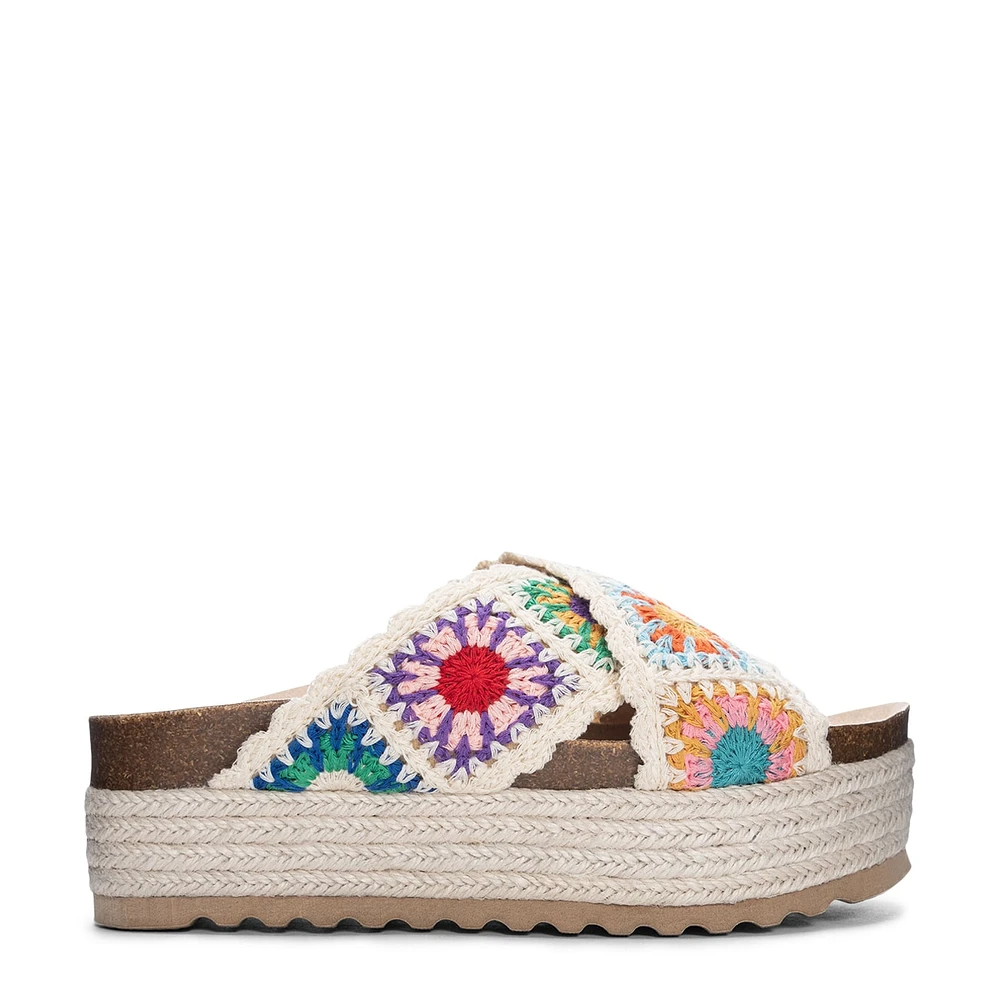 Plays Crochet Espadrille Flatform Sandal