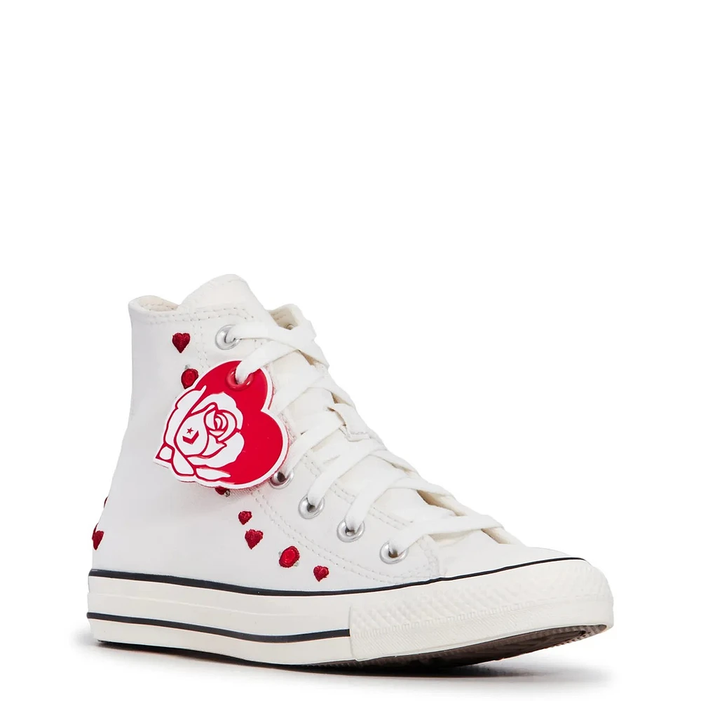 Chuck Taylor All Star Love Me White & Red High Top Shoes