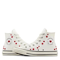 Chuck Taylor All Star Love Me White & Red High Top Shoes