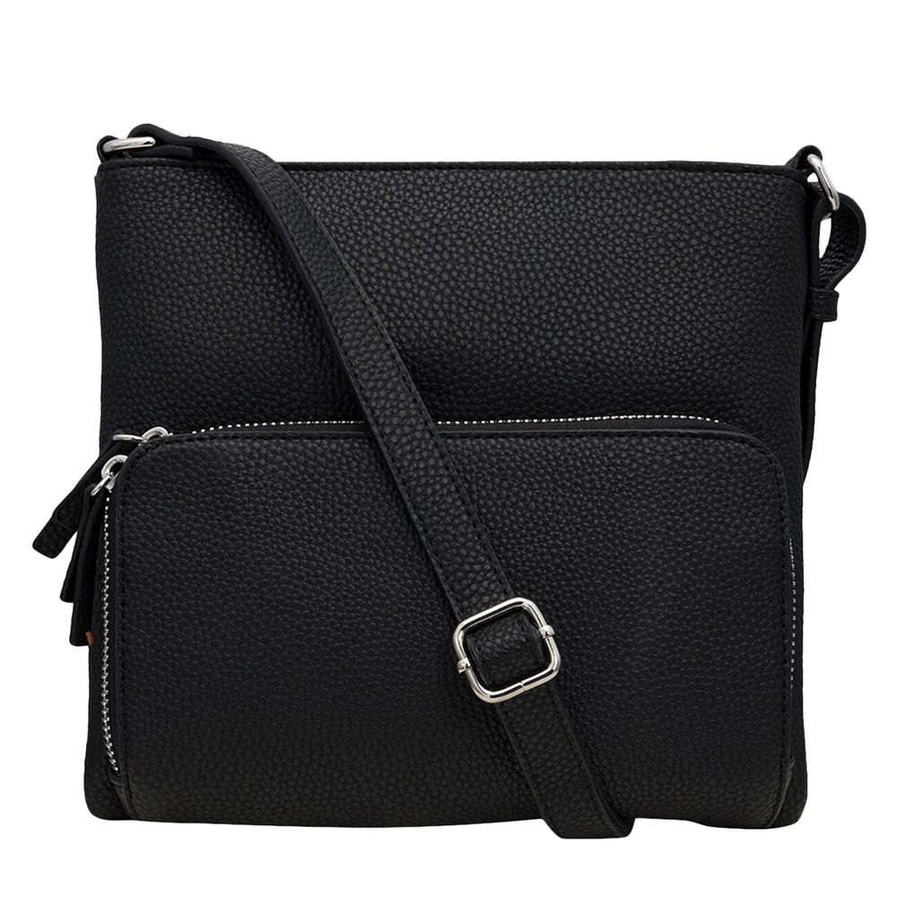 Double Front Zip Crossbody Bag