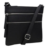 Double Front Zip Crossbody Bag