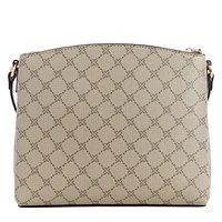 NINE WEST SIERA 3 COMPARTMENT CROSSBODY BEIGE LOGO