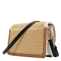 Raffia Colorblock Textile Crossbody Bag