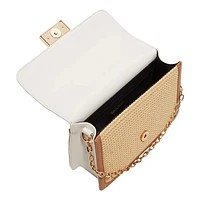 Raffia Colorblock Textile Crossbody Bag