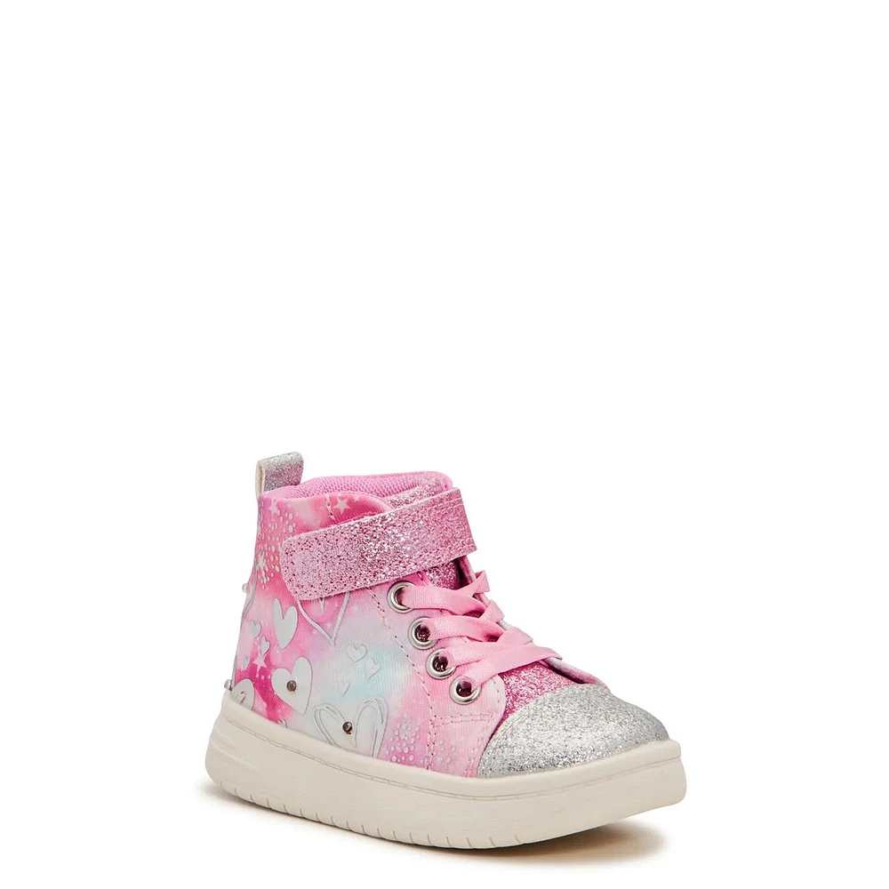 Toddler Girls' Hearts Sparkle Light-Up High-Top Sneaker