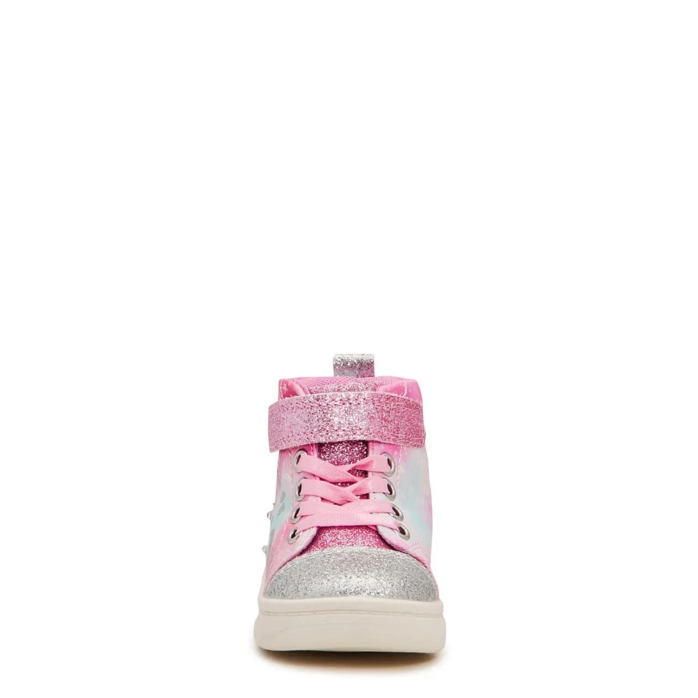 Toddler Girls' Hearts Sparkle Light-Up High-Top Sneaker