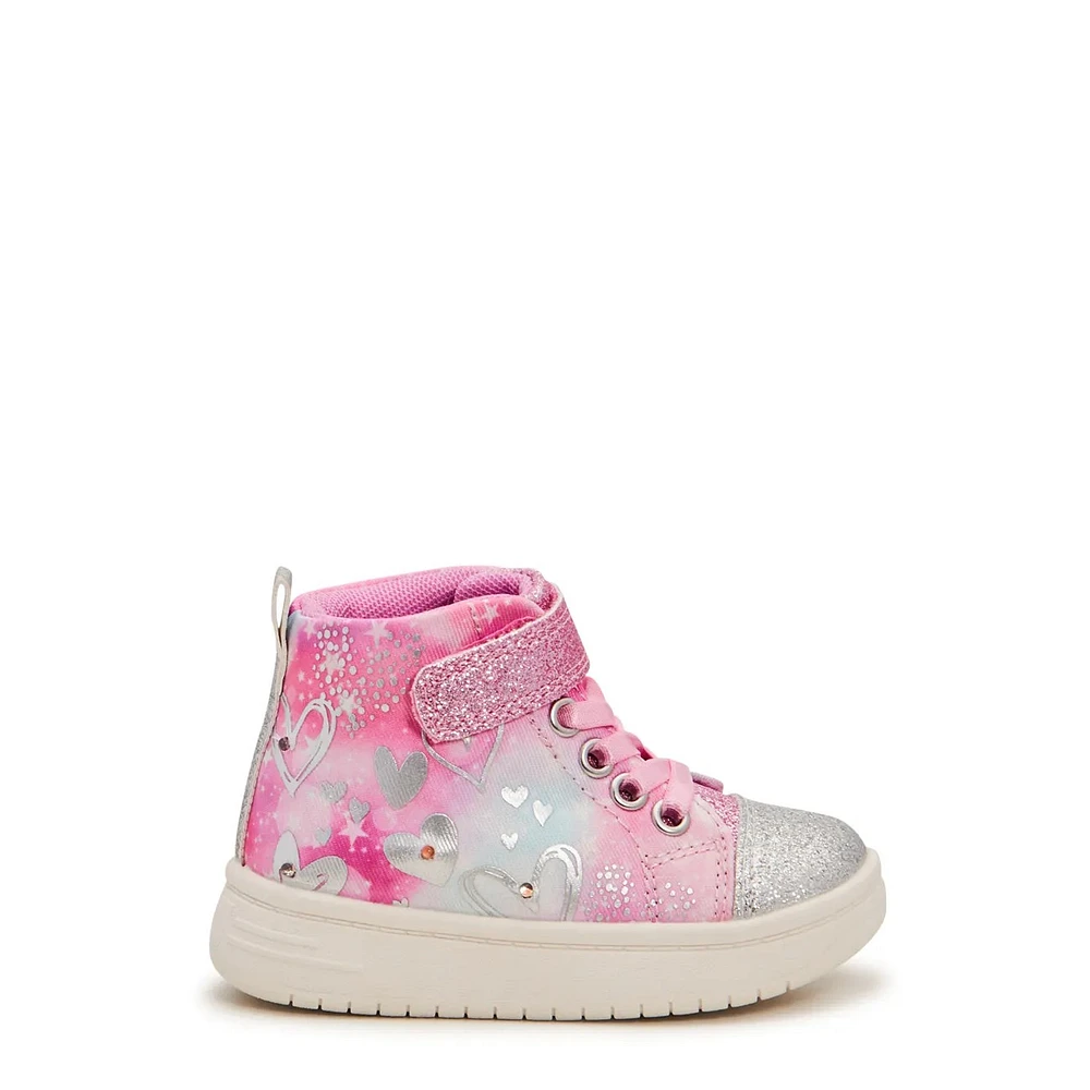 Toddler Girls' Hearts Sparkle Light-Up High-Top Sneaker