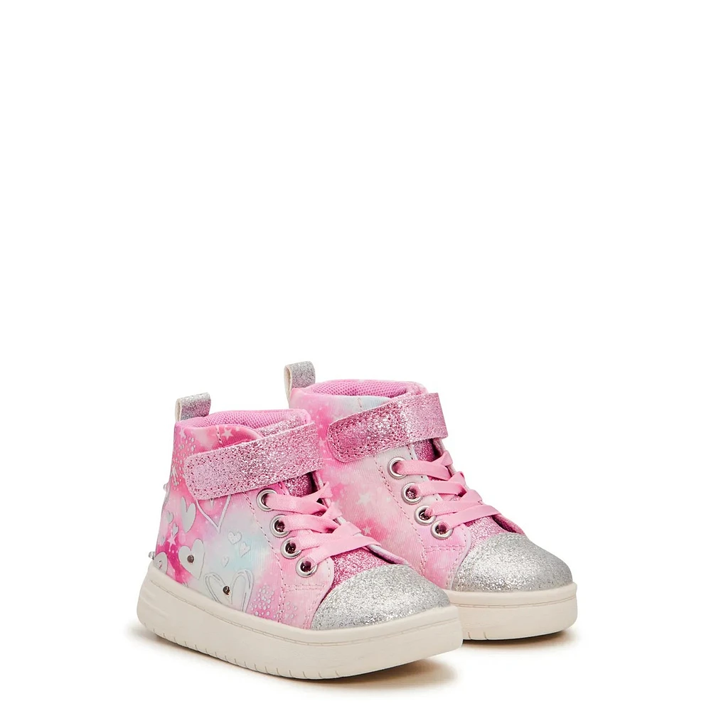 Toddler Girls' Hearts Sparkle Light-Up High-Top Sneaker