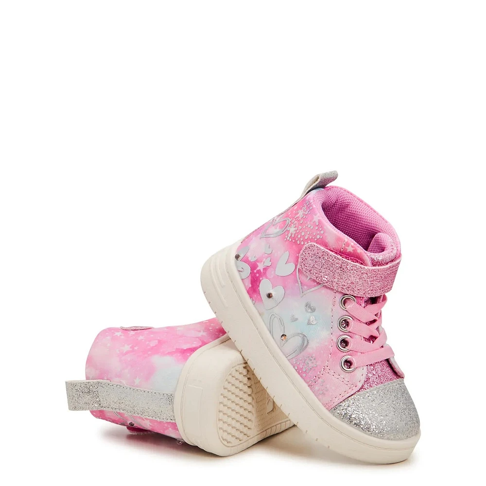 Toddler Girls' Hearts Sparkle Light-Up High-Top Sneaker