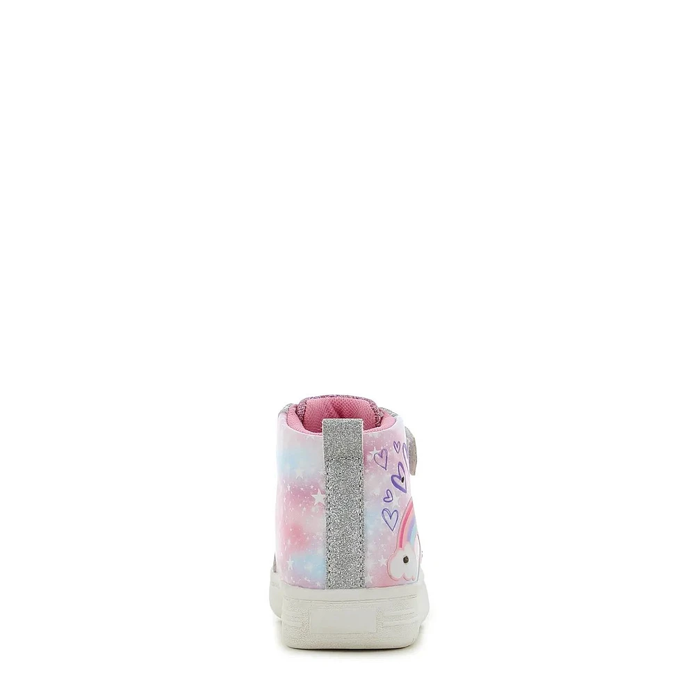 Toddler Girls' Rainbow Heart Light-up Hi Top Sneaker