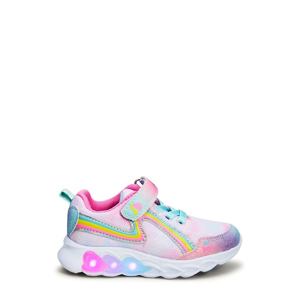 Toddler Girls' Rainbow Hearts Light-Up Running Shoe