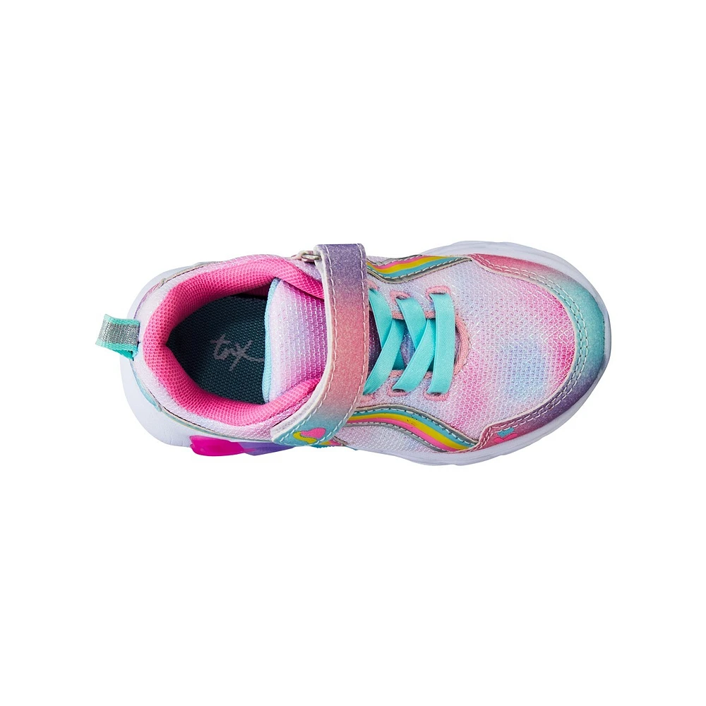 Toddler Girls' Rainbow Hearts Light-Up Running Shoe