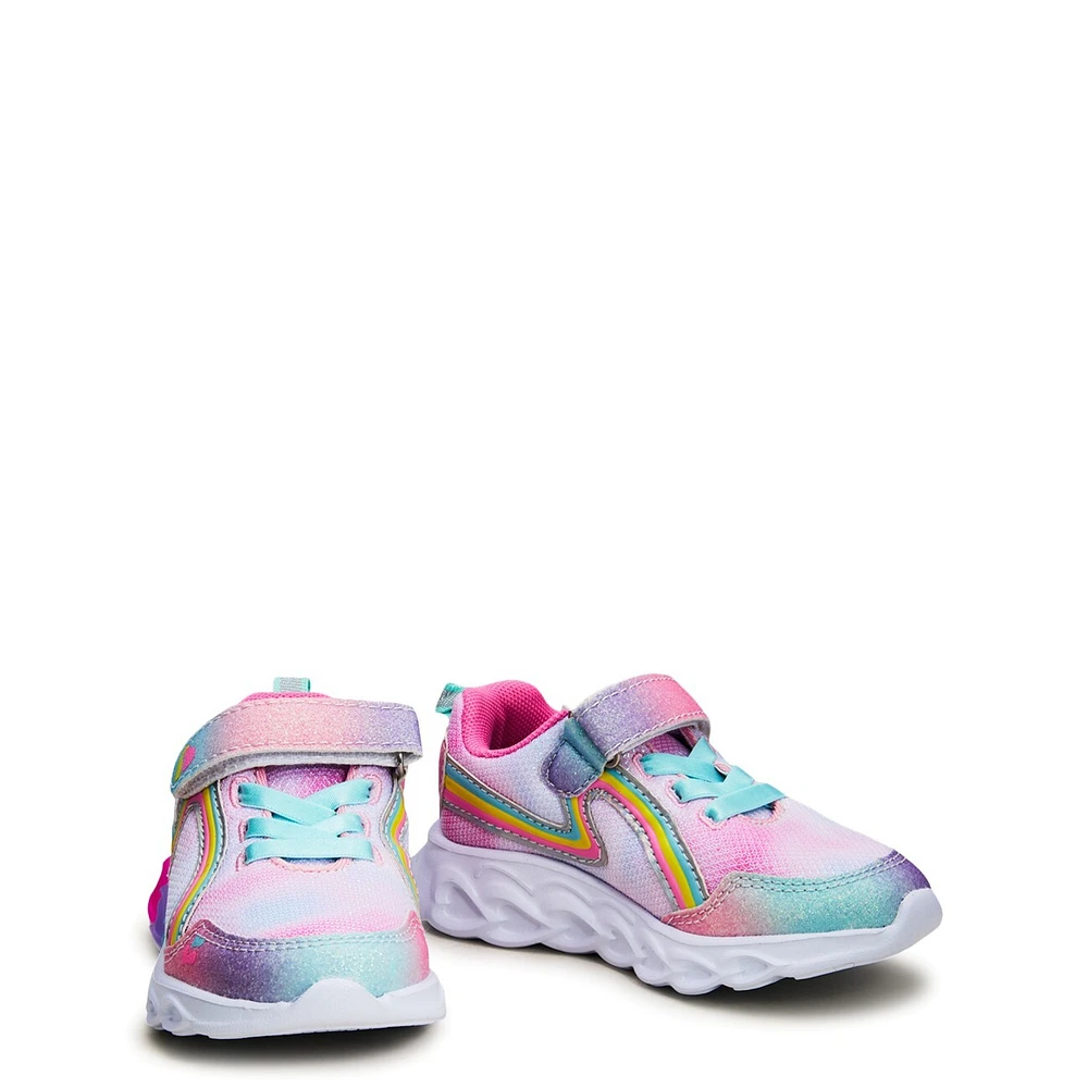 Toddler Girls' Rainbow Hearts Light-Up Running Shoe