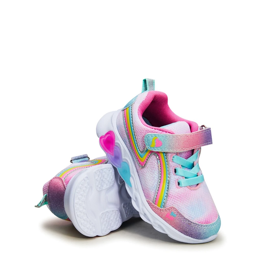 Toddler Girls' Rainbow Hearts Light-Up Running Shoe