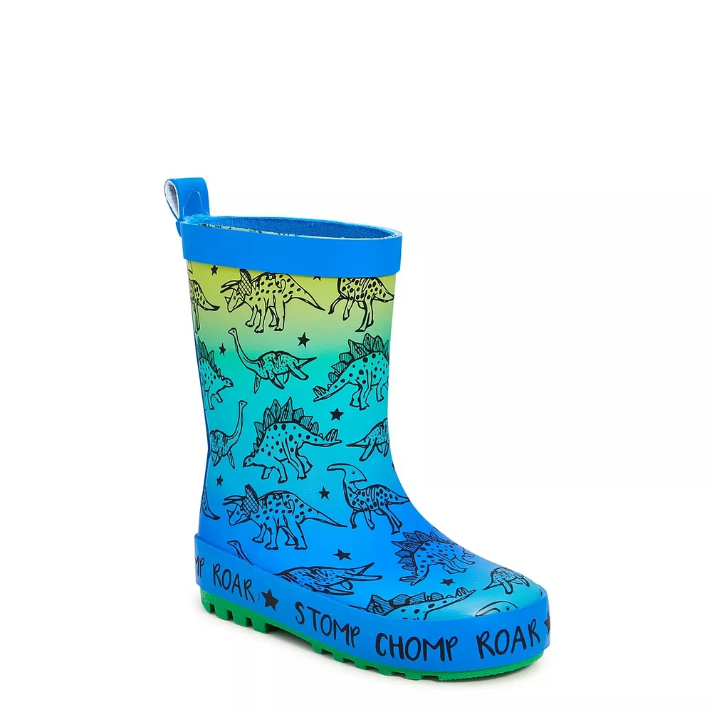 Toddler Boys' Waterproof Ombre Dino Rainboot