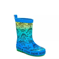 Toddler Boys' Waterproof Ombre Dino Rainboot