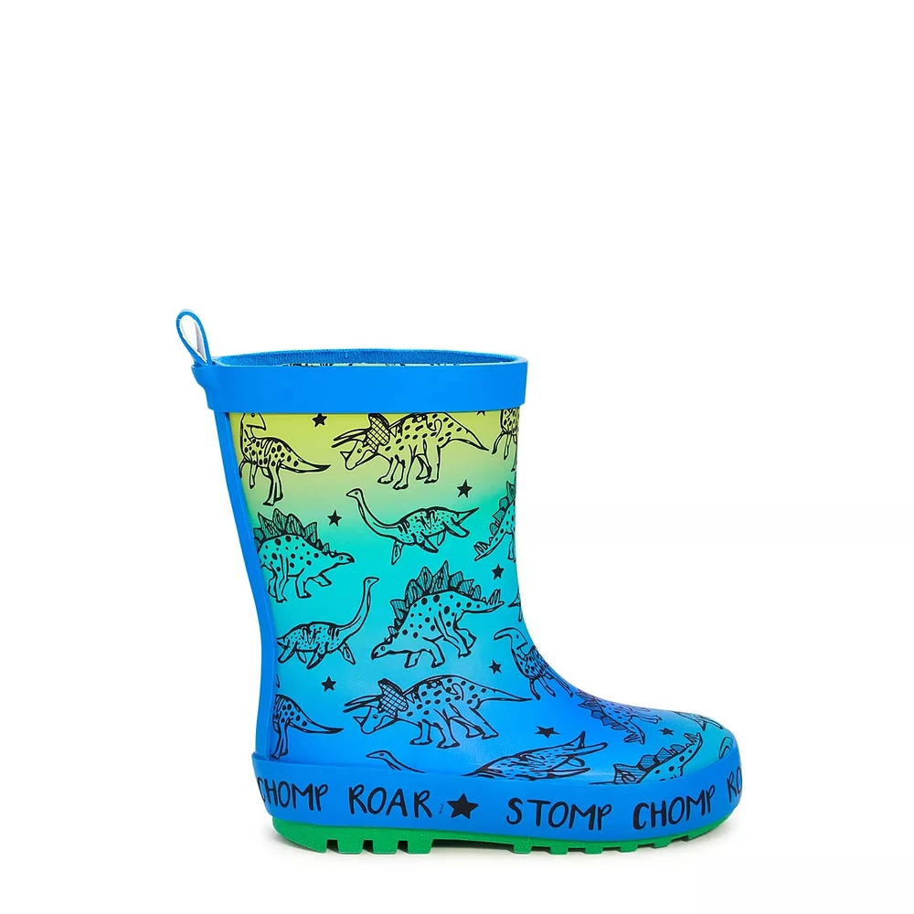 Toddler Boys' Waterproof Ombre Dino Rainboot